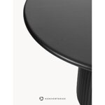 Black Round Solid Wood Dining Table (Nelly) D=120