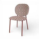 Burgundy Swivel Dining Chair Checkered