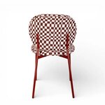 Burgundy Swivel Dining Chair Checkered
