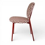 Burgundy Swivel Dining Chair Checkered
