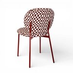 Burgundy Swivel Dining Chair Checkered