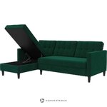 Dark green velvet corner sofa bed hartford with blemishes.