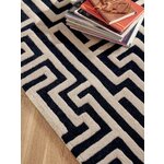 Black and White Patterned Wool Rug (Monty) 160x230