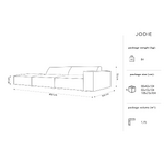 Sofa (jodie) micadon limituoto leidimo šviesiai pilka, struktūrinio audinio, kairėje