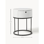 Black and white design bedside table polo (actona) intact