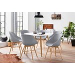 Round white high-gloss dining table (aspen)