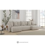 Beige U-Shaped Sofa Bed with Shelf (Napoli U) Comfort