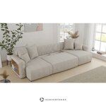 Tamsiai pilka U formos sofa-lova su lentyna (Napoli U) Comfort