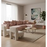 Розовый U-образный диван-кровать с полкой (bari u) комфорт