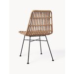 Light Brown-Black Rattan Garden Chair (Costa)