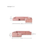 Large Pink Modular Corner Sofa (Melva)