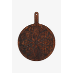 Mango wood design cutting board (flora) ø32cm