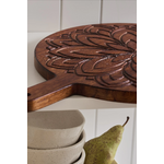 Mango wood design cutting board (flora) ø32cm