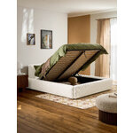 Light Beige Upholstered Bed (Melva) 180x200