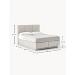 Светло-серая кровать Continental (Oberon) 180x200