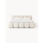 Light Beige Upholstered Bed (Tayla) 200x200