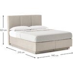 Dark beige continental bed (oberon) 140x200