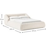 Light Beige Upholstered Bed (Sofia) 180x200