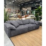 Pilka minkšta sofa (su langeliais) (visa, dėžutėje)