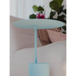 Light Blue Round Coffee Table Ciro (Metallbude)