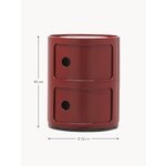 Matinės raudonos spalvos dizaino naktinis staliukas „Componibili“ (Kartell)