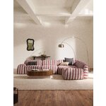 Striped Corner Sofa (Striped Fabric Black)