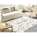 Black and white cotton carpet (kebir) 140x200