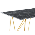 Black marble imitation dining table (kenton) 140x180