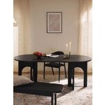 Black oval dining table (apollo) 180x90