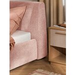 Peach-colored upholstered bed (Cloud) 90x200