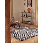 Black and White Patterned Wool Rug (Monty) 160x230