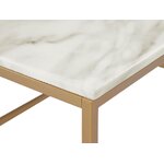 Marble imitation white-gold coffee table delano
