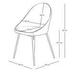 Dzeltens samta ēdamistabas krēsls Maya