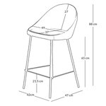 Dzeltens samta bāra krēsls Maya