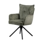 Zaļš grozāms ēdamistabas krēsls Moda