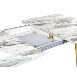 Раздвижной обеденный стол с имитацией мрамора (мосби) 160-200х90