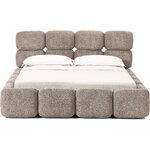 Dark Beige Upholstered Bed (Tayla) 140x200