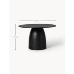 Black Round Solid Wood Dining Table (Nelly) D=120