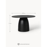 Black Round Solid Wood Dining Table (Nelly) D=120