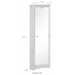 White solid wood shoe cabinet with mirror