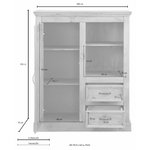 Коричнево-белый шкаф с 1 стеклянной дверцей (сельма)