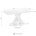 Стол обеденный белый глянцевый (160x90)