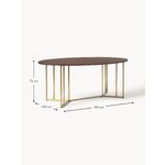 Brown Solid Wood Oval Dining Table (Luca) 180x100