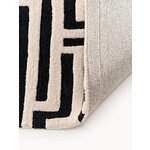 Black and White Patterned Wool Rug (Monty) 160x230