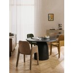 Black Round Solid Wood Dining Table (Nelly) D=120