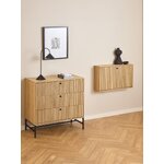 Light brown solid wood shoe cabinet (Albany)
