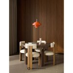 Round Dark Brown Solid Wood Dining Table (Nolan) D=124