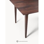 Dark Brown Solid Wood Dining Table (Archie) 220x110