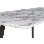 Melns izvelkamais pusdienu galds ar marmora imitāciju (mosby) 160-200x90