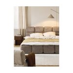 Dark Beige Upholstered Bed (Tayla) 140x200